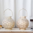 thumbnail image 5 of Set of 2 Moroccan Style Metal Table Lamp 18cm H Battery Powered Cordless Lamp with LED Fairy Lights Bulb, 5 of 9