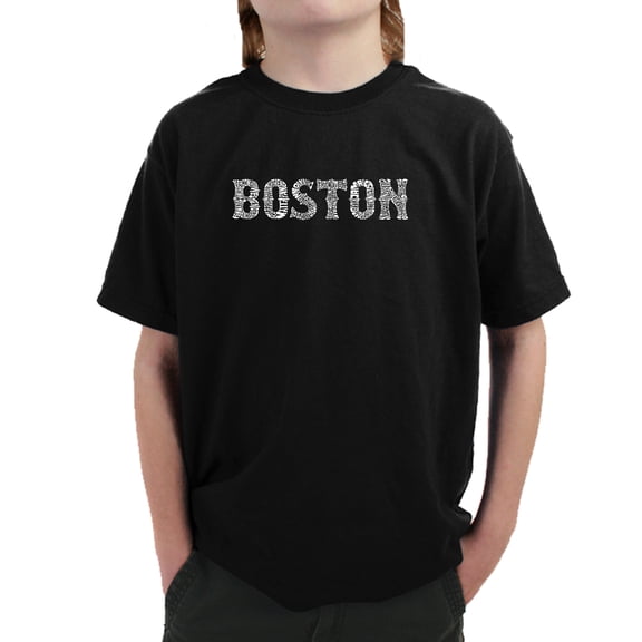LA Pop Art Boy's Word Art T-shirt - BOSTON NEIGHBORHOODS