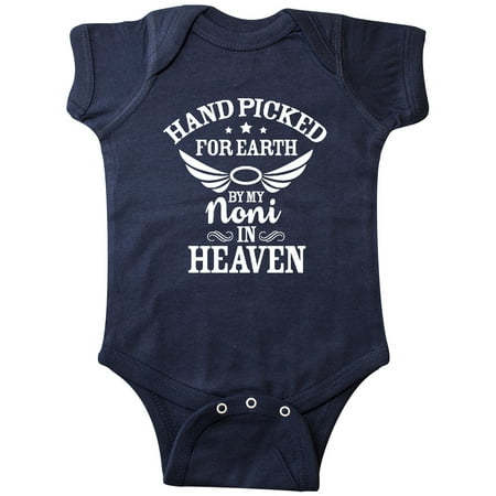 

Inktastic Handpicked for Earth By My Noni in Heaven with Angel Wings Gift Baby Boy or Baby Girl Bodysuit