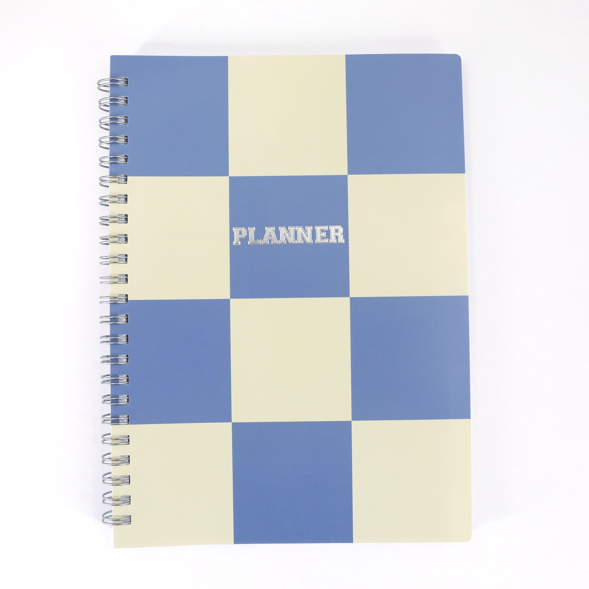 Pen + Gear Monthly Weekly Planner, Blue &amp; Cream Checkered Poly Cover ...