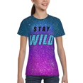 thumbnail image 7 of Ben Azelart Stay Wild Kids T-Shirt 3d Printed Graphic T-Shirts Boys And Girls Short Sleeve Shirts For Youth Kids X-Small, 7 of 7