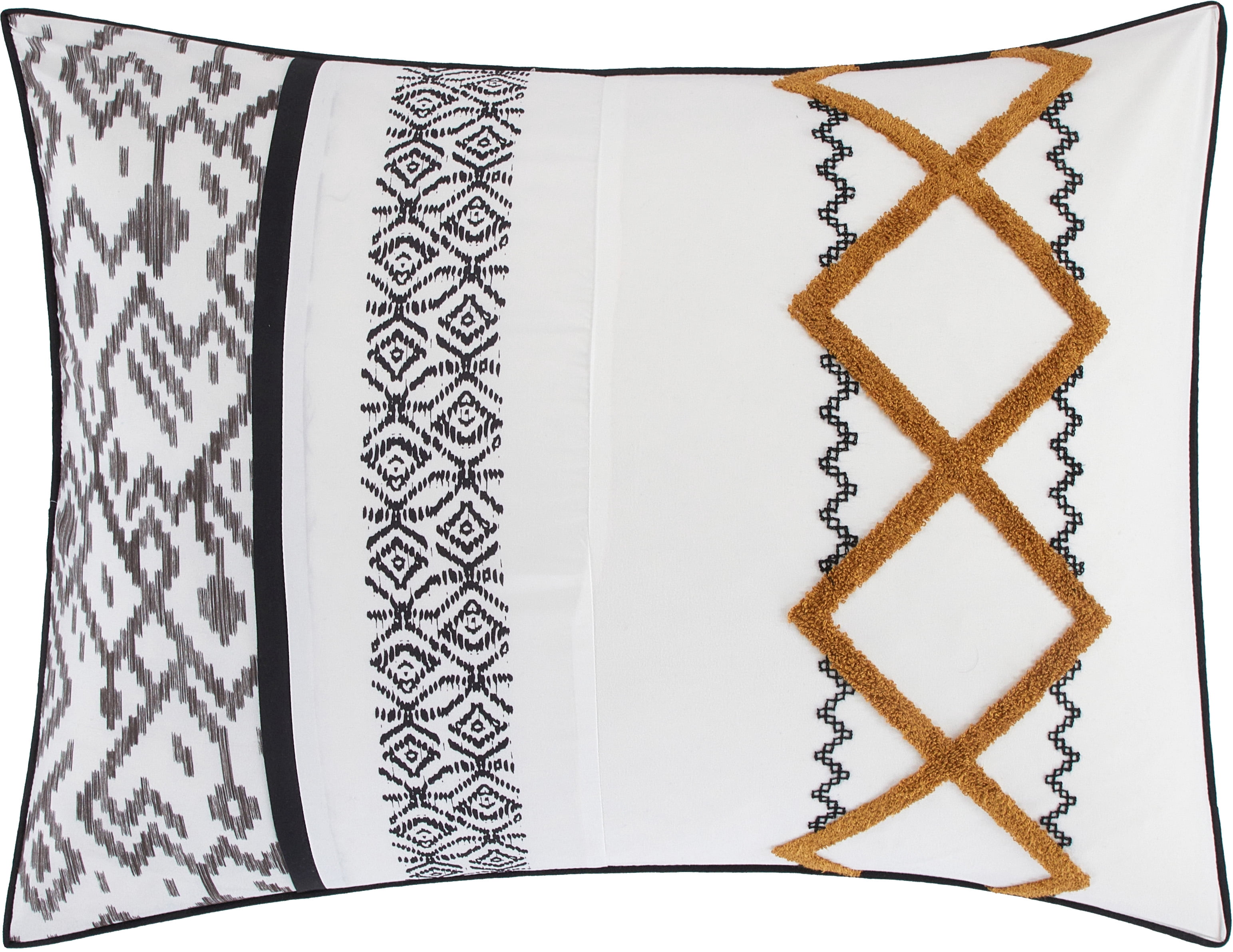 Nanshing Jamie 7 Piece Geometric Comforter Set, Black/Gold, King