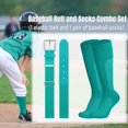 thumbnail image 7 of JASGOOD Baseball Belt and Socks Combo Set for Youth Adult Breathable Softball Socks and Adjustable Elastic Belt, 7 of 7