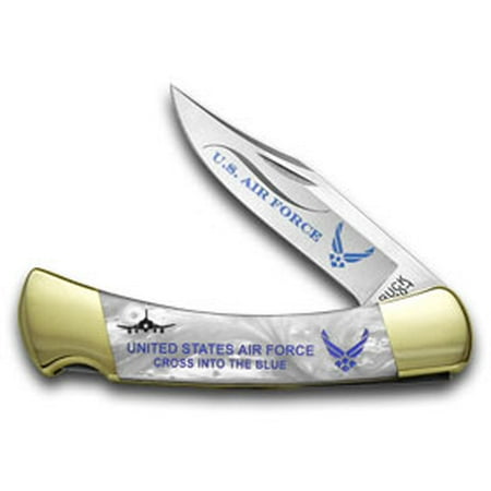 - BUCK 110 Hunter Air Force Custom White Pearl Corelon 1/400 Pocket Knives