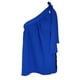 thumbnail image 1 of Estrela Blusa de verano sin mangas plisada con cordones y lazo en la parte superior de un solo hombro para mujer para uso diario Azul oscuro M, 1 of 4