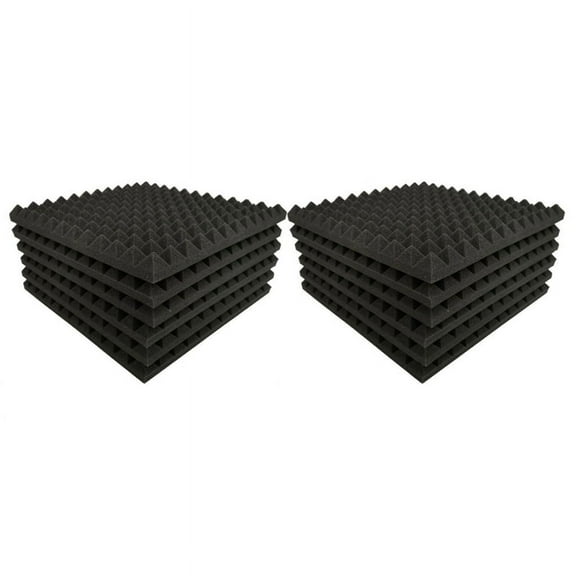 24 Pack Pyramid Shape Soundproof Foam Sound Proof Padding Treatment Panel for Bass Insulation