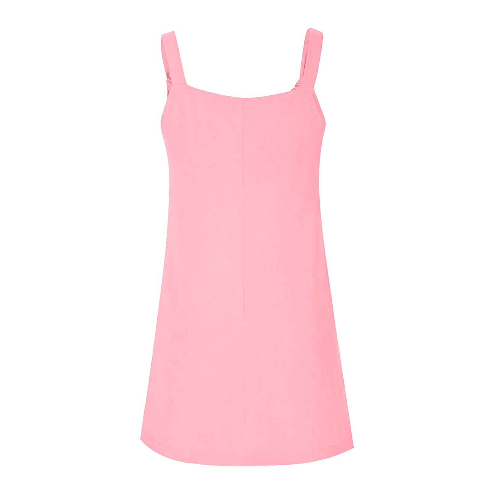 iOPQO Overalls Women Womens Dresses Women Soild Pinafore Square Apron Garden Work Pinafore Dress Suspender Dress Casual Dresses For Women Hot Pink S