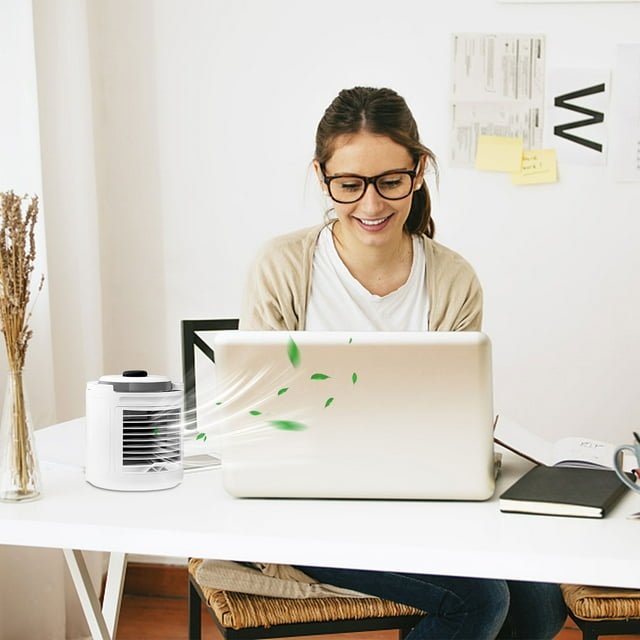 Ventilador de carga USB Pantalla completa Sensación inteligente Mini ventilador de aire acondicionado portátil Wmkox1249yii hfskjfh1242
