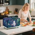 thumbnail image 4 of ZIATUBLES White Cat Print Toaster Oven Cover Dustproof Kitchen Small Appliance Cover with Top Handle and Side Pocket, Machine Washable, 18.5" x 14.5" x 9", 4 of 8