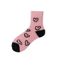thumbnail image 2 of Womens Pink Heart Fuzzy Socks - Soft Fluffy Warm Crew Socks for Winter, Cozy Lounge Non-Slip Socks, One Size Fits Most,Size Free Size, 2 of 3