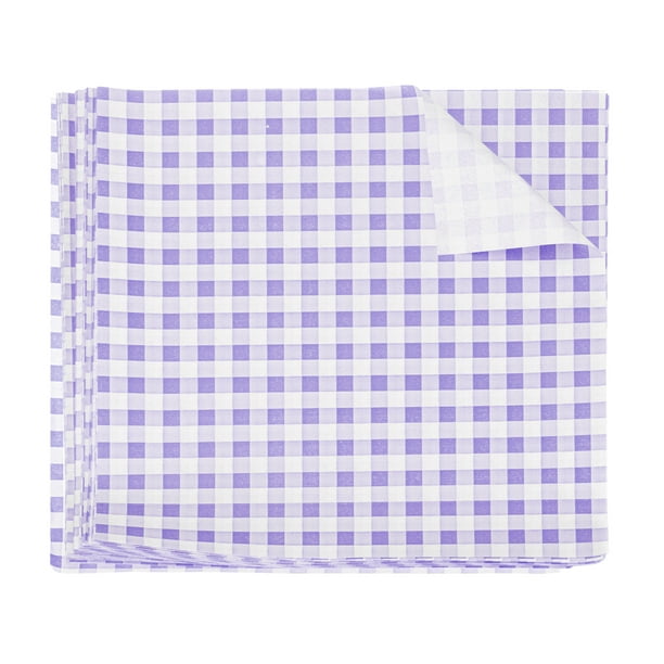 Uxcell 100 piezas de hojas de papel encerado cuadradas a cuadros de 7.09" x 7.09" para papel de hornear sándwich, púrpura
