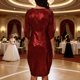 thumbnail image 5 of TaTaai Womens Round Neck Glossy Panel Chiffon Dress Short Sleeve Sheer Insert Midi Length Casual Summer Elegant Dress Gift, 5 of 7