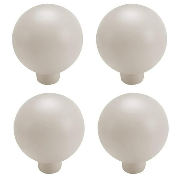 HDJNal Off White Drawer Knobs Ball Shape Zinc Alloy Cabinet Dresser Pulls Handles with Screws, Kitchen Furniture Knobs for Closet Cupboard Wardrobe (, 4 Pack)