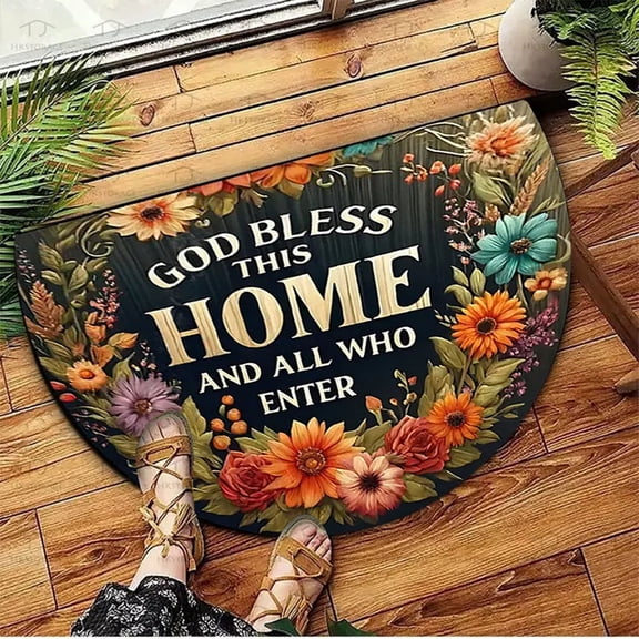 Fzsteel Outdoor Non-Slip Floor Mat Heavyweight Fabric 80x50cm Durable Entrance Rug for Indoor/Outdoor Use