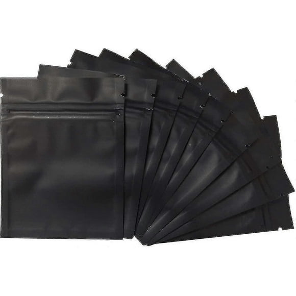 Smell Proof Bags -resealable Mylar Bags Foil Pouch Bag Flat Bag Matte Black