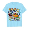 thumbnail image 4 of FhsagQ T-Shirt Décontracté Imprimé Mode Manches Courtes Col Rond Ample pour Filles, Taille 6-7 Bleu Clair 6-7 Ans, 4 of 4