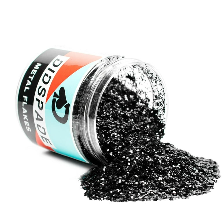 Black 0.025 Metal Flake - Black Flake for Car Paint - Solvent Resistant  Glitter - Auto Flake Paint - 2oz 