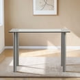 thumbnail image 2 of Hassch 43 Inch Glass Dining Table for 4-6 Person, Rectangular Kitchen Table with Metal Legs, Transparent & Black, 2 of 6