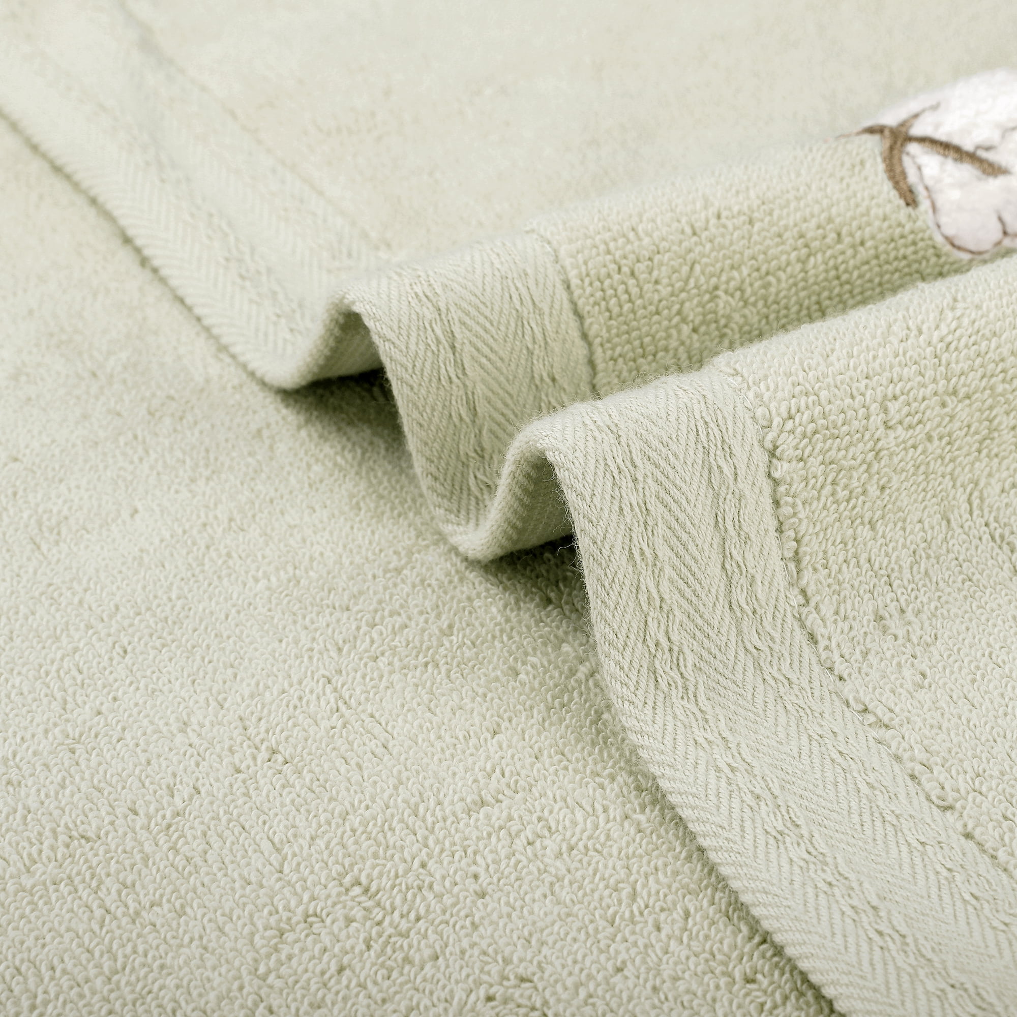 Unique Bargains Geometric Washcloths Set Cotton Bath Towels Low Lint Khaki