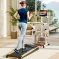 thumbnail image 4 of Costway Adjustable Standing Desk with Footrest Mesh Panel Lockable Wheels Sit Home Office, 4 of 10
