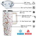 thumbnail image 5 of 40oz Baseball-Themed Vacuum Insulated Travel Tumbler with Handle, Lid & Straw - 40oz Baseball Coach Gift, Baseball Accessories, 5 of 6