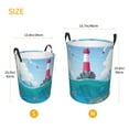 thumbnail image 5 of Daiia Lighthouse Sea Port Round Laundry Basket with Handles Thickened Waterproof Circular hamper,Dirty Clothes Storage Basket for Bedroom,Bathroom,College Dorm-Small, 5 of 8