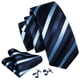 thumbnail image 2 of Set de Corbata Barry.Wang Rayas en Seda Tejida, Largo 150 cm, 2 of 6