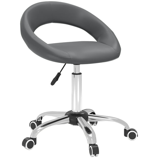 HOMCOM Tabouret de Salon Lunaire Hydraulique Chaise Pivotante à Roulettes Tabouret de Bar de Pub pour Tatouage