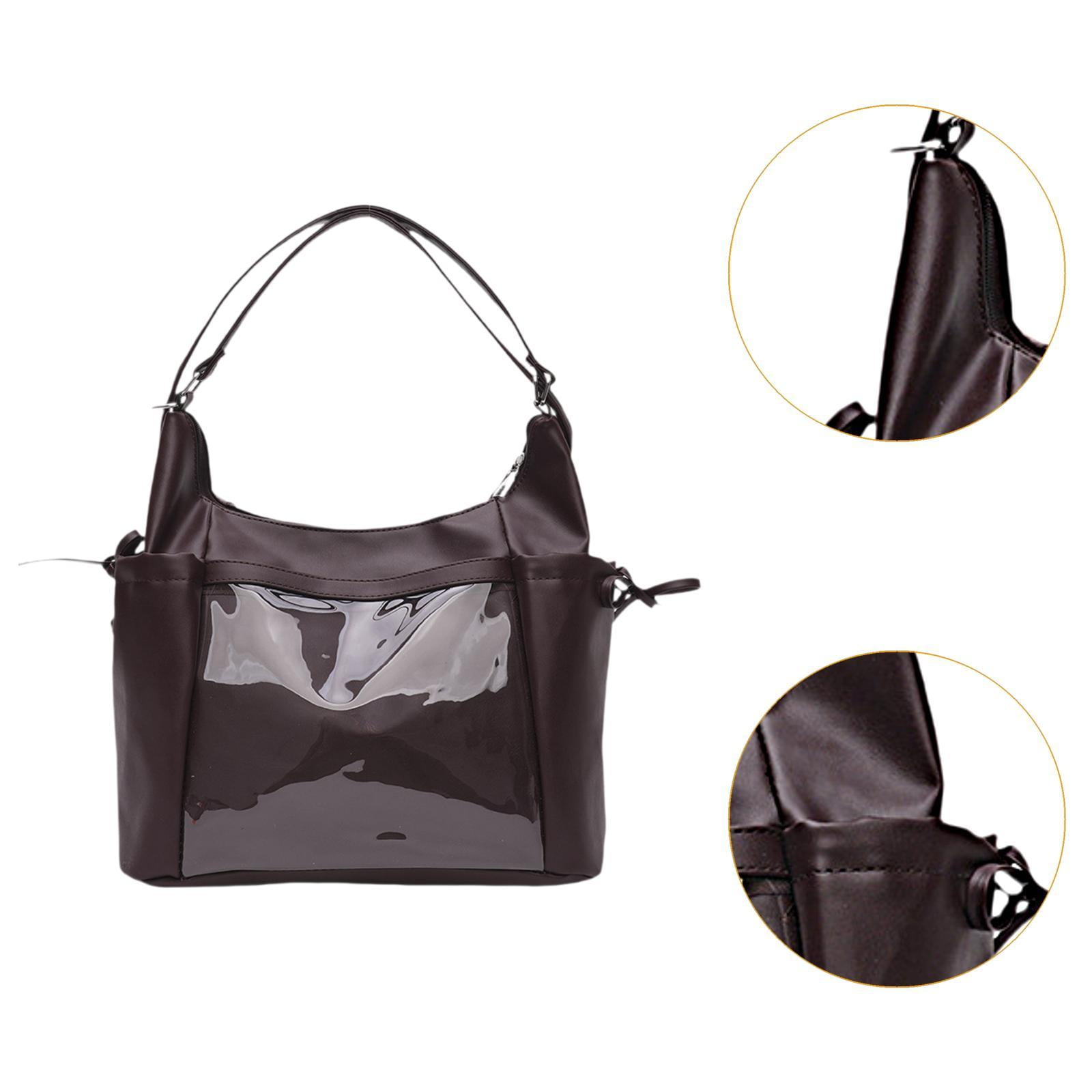 Abbraccia Ita Bag Uniform Bag DIY Multipurpose Transparent Purse Handbag Backpack for Gifts Anime Dolls Display Party Shopping Students Dark Brown