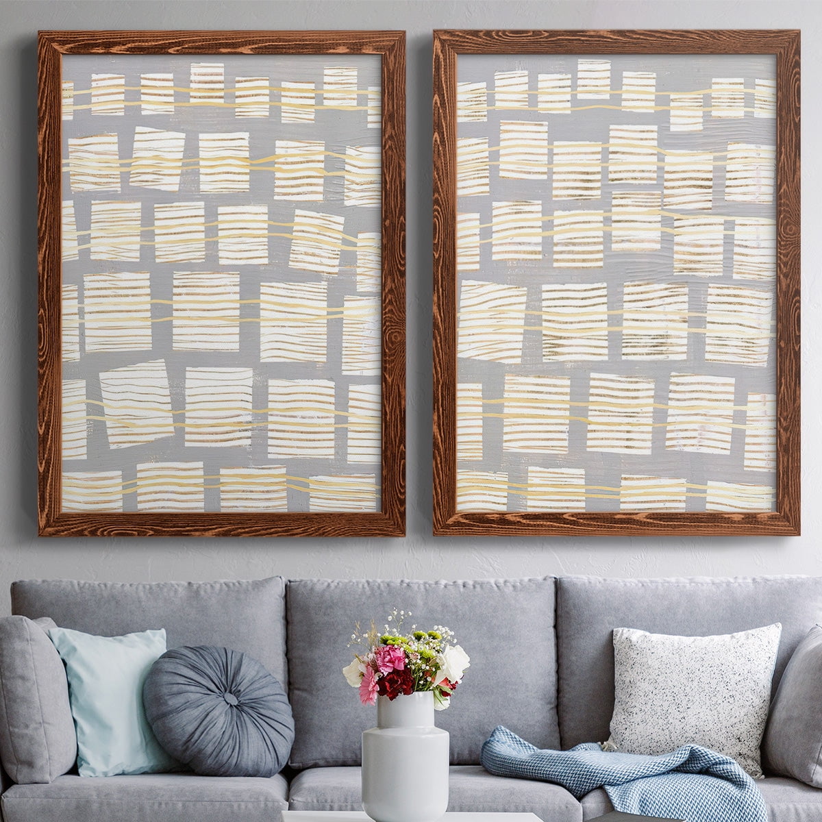 Networks I - Premium Framed Canvas 2 Piece Set - Ready to Hang