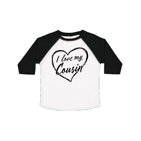 

Inktastic I Love My Cousin in Black Chalk Heart Gift Toddler Boy or Toddler Girl T-Shirt