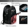 thumbnail image 5 of Travel Shoulder Computer Backpack 18 X 13.4 X 8.3in With Usb Cable And Music Jack Multi-Space Pocket Realistic Forests Camouflage Pattern Conifer Maroon_4, 5 of 7