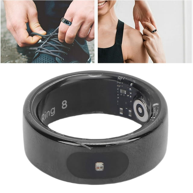 Bague Intelligente de Suivi avec Contrôle Tactile, Suivi de la Température Corporelle, Rappel de Message, Bague de Suivi de Condition Physique, Prise en Charge de Modes Multisports 5ATM pour le Cyclisme, la Randonnée, la Course