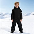 thumbnail image 6 of Girls Ski Suits Waterproof Jumpsuit with Hood Insulated Midweight Zipper Closure Warm Kids Winter Snow Jacket Black 8 Years, 6 of 7