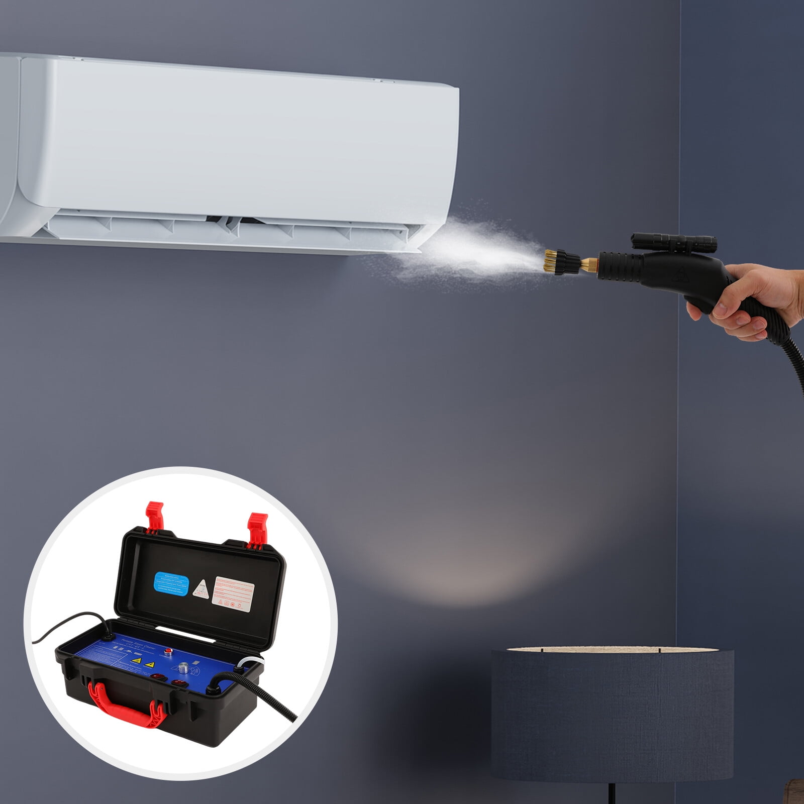 Portable Car Detailing Steam Cleaner High Pressure Vehicle Auto Cleaning Tool Black for Kitchens, Bathrooms