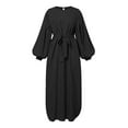 thumbnail image 4 of Lisingtool Dresses for Women 2023 Women's Muslim Long Sleeve Dress Islamic Prayer Clothes Homecoming Dresses Black, 4 of 5