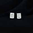 thumbnail image 2 of Emerald Cut Moissanite Solitaire Stud Earrings for Women - 6X8 mm, 14K White Gold, 2 of 7