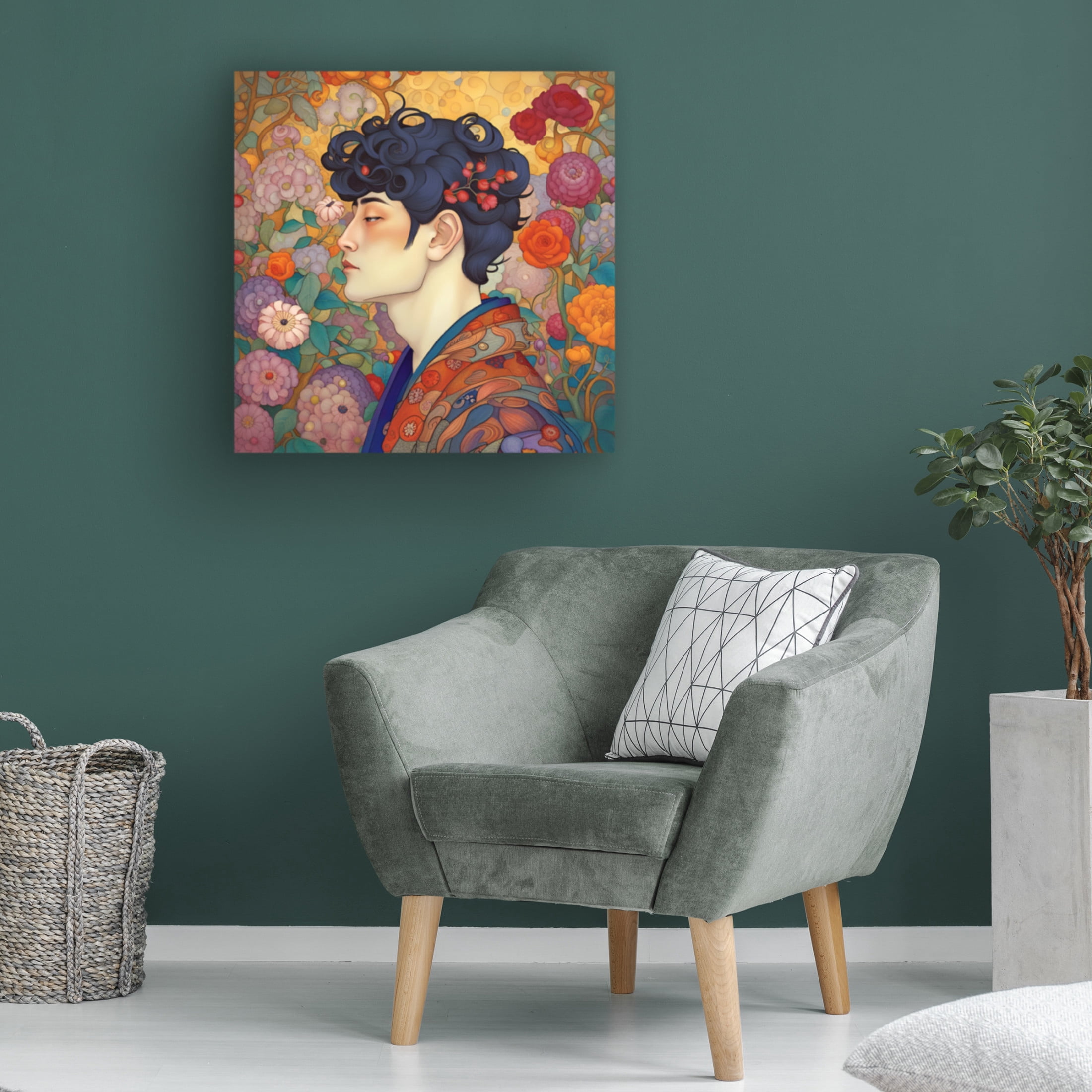 Canvas Wall Art - Tina Lavoie 'Art Nouveau Beauty IX' Wall Art for Living Room, Bedroom, or Office Décor by Trademark Fine Art - 14 x 14 Inches
