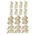 thumbnail image 3 of Becaristey 20 Pcs Ornements en Bois Creux Lapin Non Finis Pièces de Forme Style Bois A 1Ensemble, 3 of 6