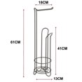 thumbnail image 5 of Stainless Steel Floor Standing Paper Roll Towel Holder Stand Organizer Toilet Paper Rack Bathroom Vertical Storage Bask, 5 of 5