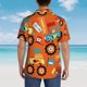 thumbnail image 4 of Fotbe Monster Truck Camisa Hawaiana para Hombre Unisex – Camisa Casual de Verano con Botones de Manga Corta de Algodón y Lino,Small, 4 of 7