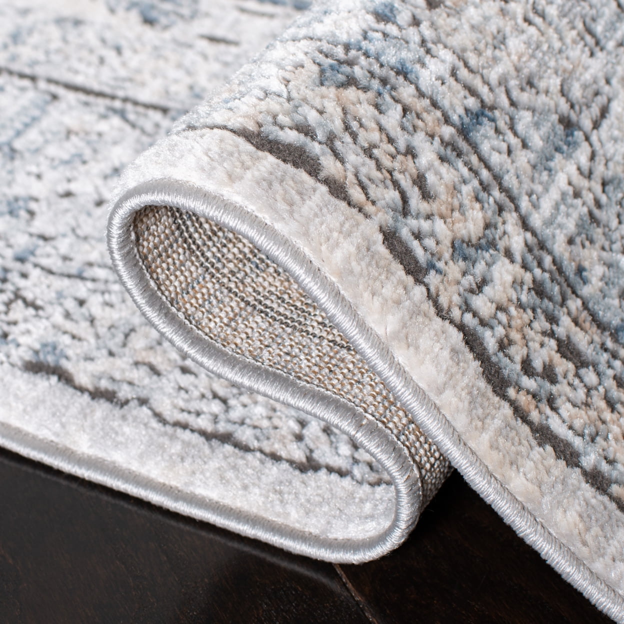 SAFAVIEH Martha Stewart Dacota Oregon Area Rug, Light Blue/Ivory, 5'1" x 7'6"
