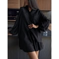 thumbnail image 4 of 2 Piece Sets for Women Matching Two Piece Fashion Oversized Shirts and Shorts Spring Outfit Black XL, 4 of 7