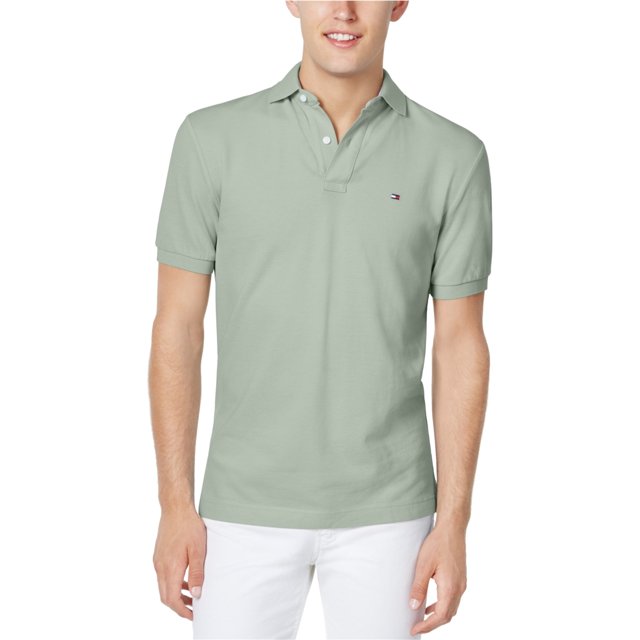 Tommy Hilfiger Polo de rugby personalizado para hombre, verde, pequeño