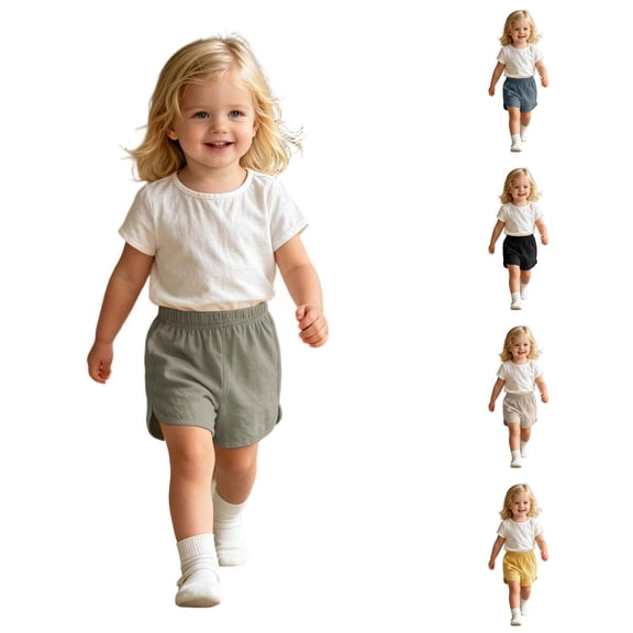 TinyBloomm Toddler Boys Girls Elastico Pants Casual Summer Holiday Solid Trousers, Size 9-12 Months
