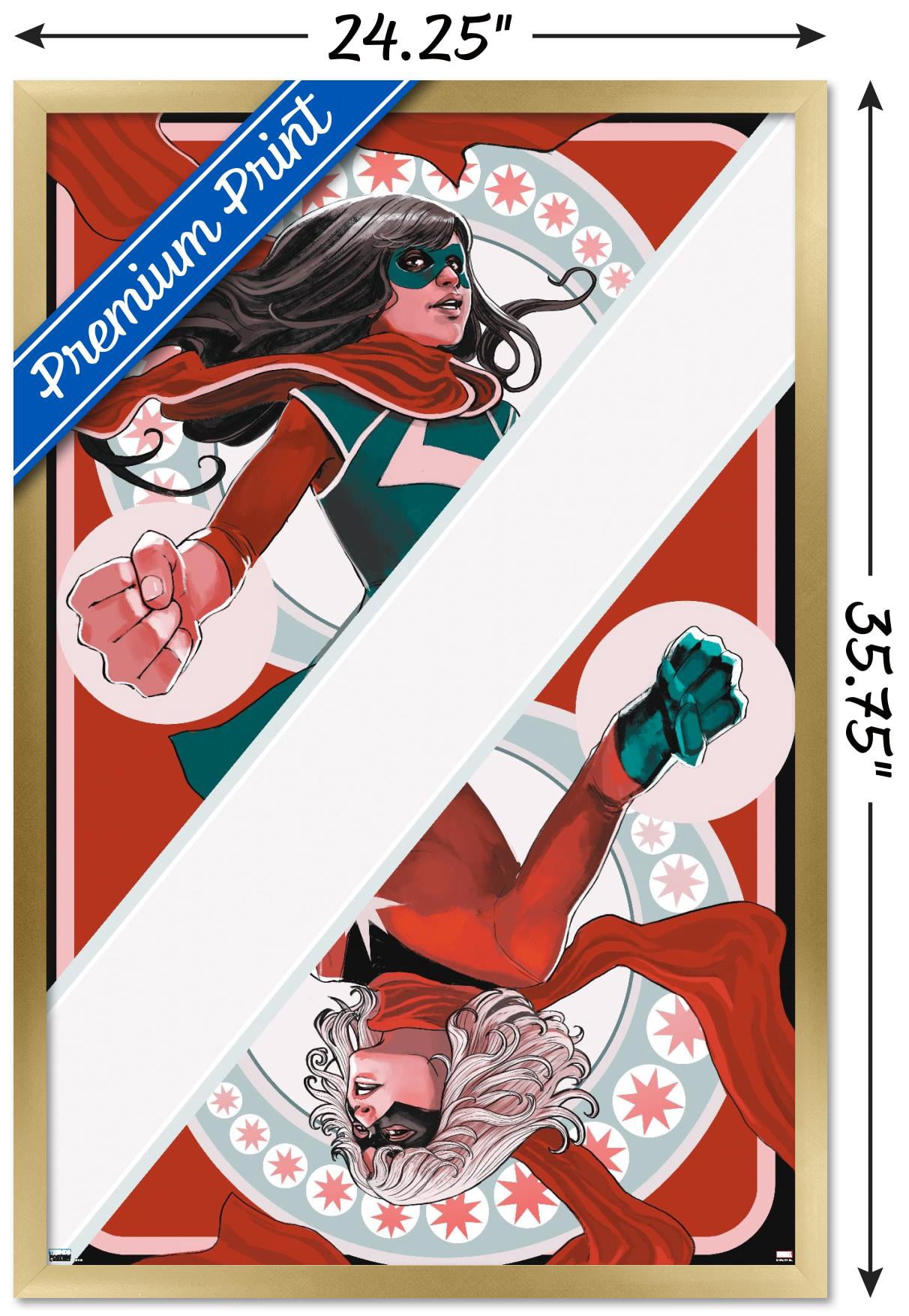 Marvel Comics - Ms. Marvel - Ms. Marvel & Ms. Marvel #1 Wall Poster, 22.375" x 34", Framed