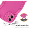 thumbnail image 3 of for iPhone 12 Case 6.1 Inch Curly Wave Frame Phone Case Cute Design Color Aesthetic Phone Case Soft TPU Shockproof Protective Bumper Case Cover for Girls, Peachy, 3 of 14