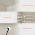 thumbnail image 4 of Modern 71" Tall Bookcase with Cabinets, 2 Column 5 Tiers for Home Office,Beige Linen Printed, 4 of 8