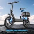 thumbnail image 6 of k11 Electric Scooter with Seat,1200W Peak Motor, 25 MPH 750Wh 35 Miles , 14" Foldable Commuting Electric Scooter with Box (Removable), Ample Storage for Pet & Cargo,UL2272,365LBS Capacity, 6 of 12