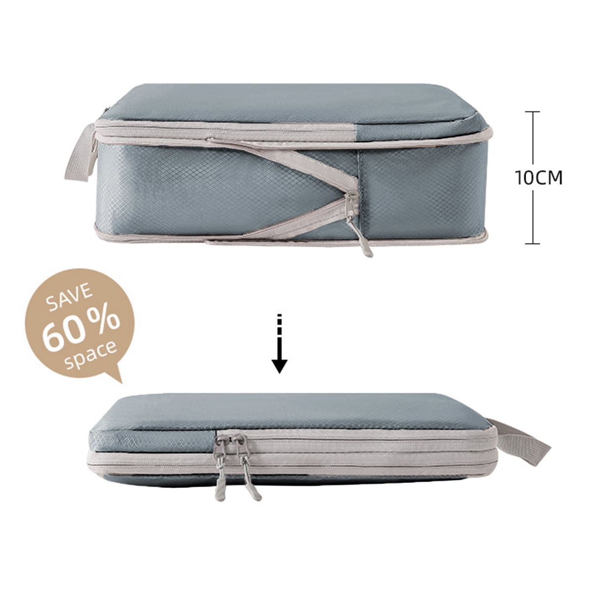 AUXDIQ 4 PCS Compression Packing Cubes Travel Luggage Organizer Bags Set Packing Organizers Compression Suitcase Bag Travel Essential Bag